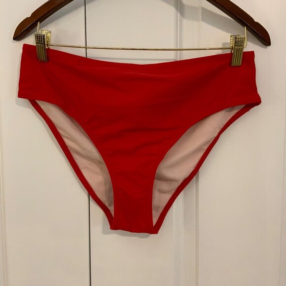 Cupshe Red High Waist Bikini Bottoms Size Large New - Picture 2 of 9